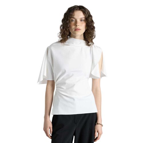 Cue Crepe Draped Neck Top